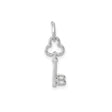 14k White Gold Letter B Key Pendant, Monogram Charm, Minimalist Jewelry for Women or Unisex Wear