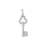 14k White Gold Letter B Key Pendant, Monogram Charm, Minimalist Jewelry for Women or Unisex Wear