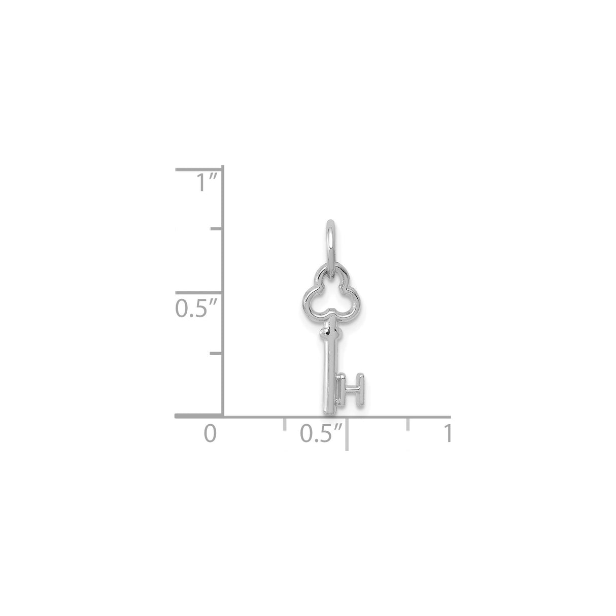 14k White Gold Key Pendant, Vintage-Inspired Charm with Symbolic Design for Women