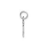 14k White Gold Key Pendant with Stylized K Initial and Openwork Design Charm