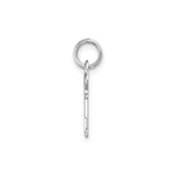 14k White Gold Key Pendant Charm with Vintage Openwork Design