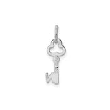 14k White Gold Key Charm Pendant with Letter N, Openwork Monogram Design