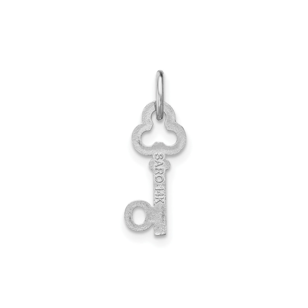 14k White Gold Key Pendant, Vintage Style Dainty Charm for Women