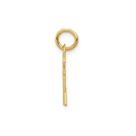 14k Yellow Gold LA Key Pendant, Vintage Style Letter A Charm for Women or Unisex Wear