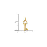14k Yellow Gold LA Key Pendant, Vintage Style Letter A Charm for Women or Unisex Wear