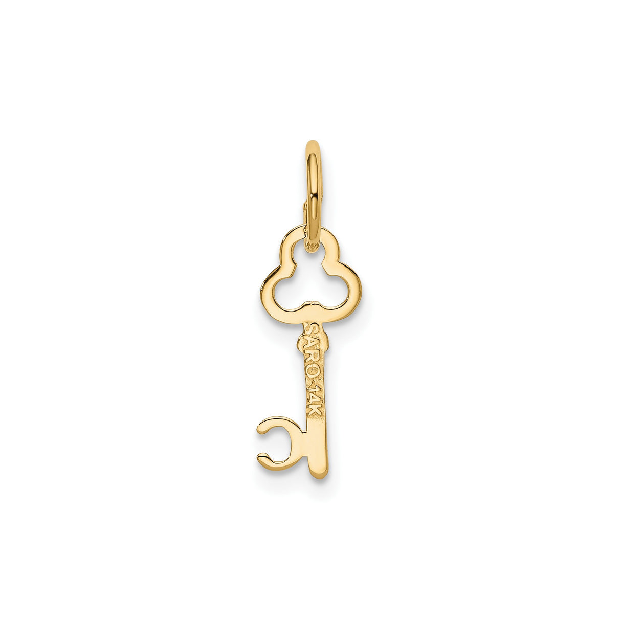 14k Yellow Gold Key Pendant, Classic Skeleton Key Charm, Vintage Inspired Design for Women