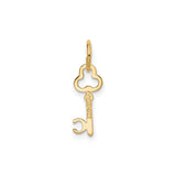 14k Yellow Gold Key Pendant, Classic Skeleton Key Charm, Vintage Inspired Design for Women