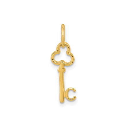 14k Yellow Gold Key Pendant, Classic Skeleton Key Charm, Vintage Inspired Design for Women