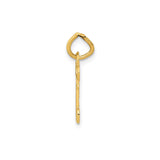 14k Yellow Gold Key Pendant with Clover and Letter D, Personalized Initial Charm Jewelry