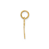 14k Yellow Gold Key Pendant, Vintage Inspired Open Key Charm for Women