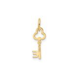 14k Yellow Gold Key Pendant, Vintage Inspired Open Key Charm for Women