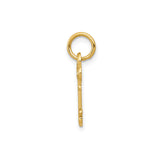 14k Yellow Gold Key Pendant with Clover Bow and Letter G Monogram Charm