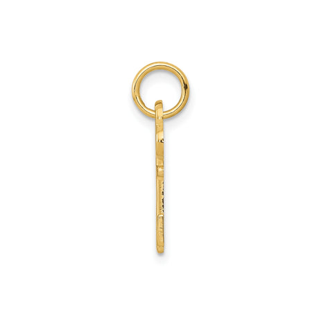14k Yellow Gold Key Pendant with Vintage Skeleton Design, Solid Gold Charm for Women