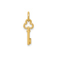 14k Yellow Gold Key Pendant with Vintage Skeleton Design, Solid Gold Charm for Women