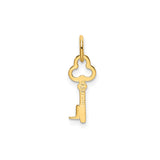 14k Yellow Gold Key Pendant, Vintage-Inspired Ornate Design for Women