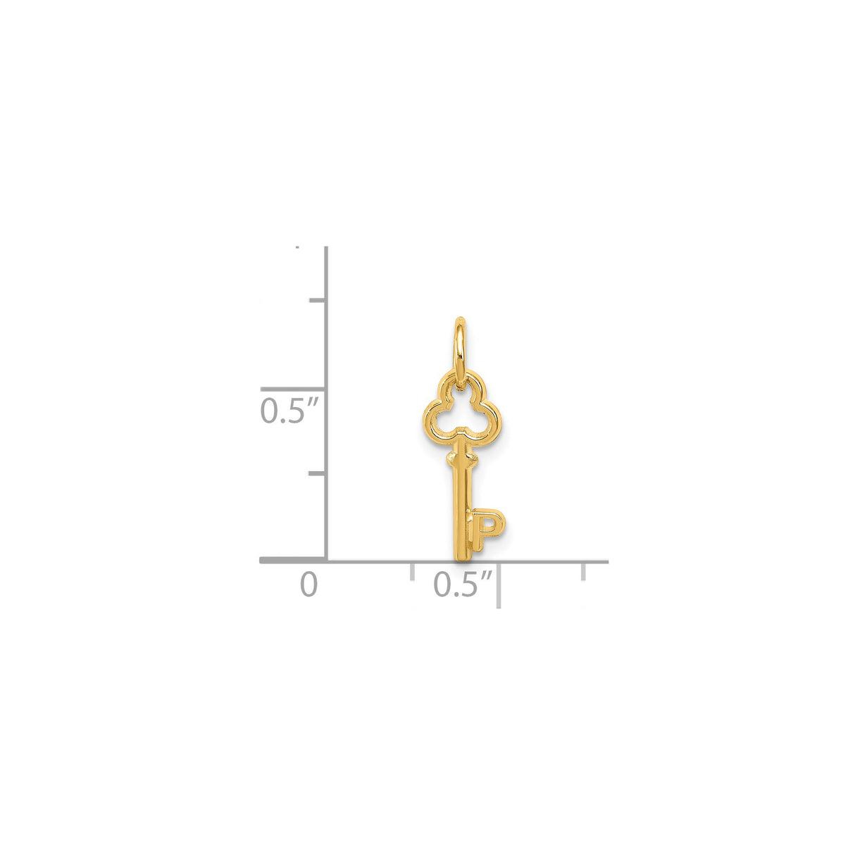 14k Yellow Gold Key Pendant with Vintage Skeleton Design, Womens Sentimental Charm Jewelry