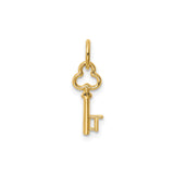 14k Yellow Gold Skeleton Key Pendant Charm, Vintage Inspired Symbolic Jewelry for Women