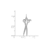14k White Gold Scissors Pendant, Artistic Haircutting Tool Charm for Hairstylists and Barbers