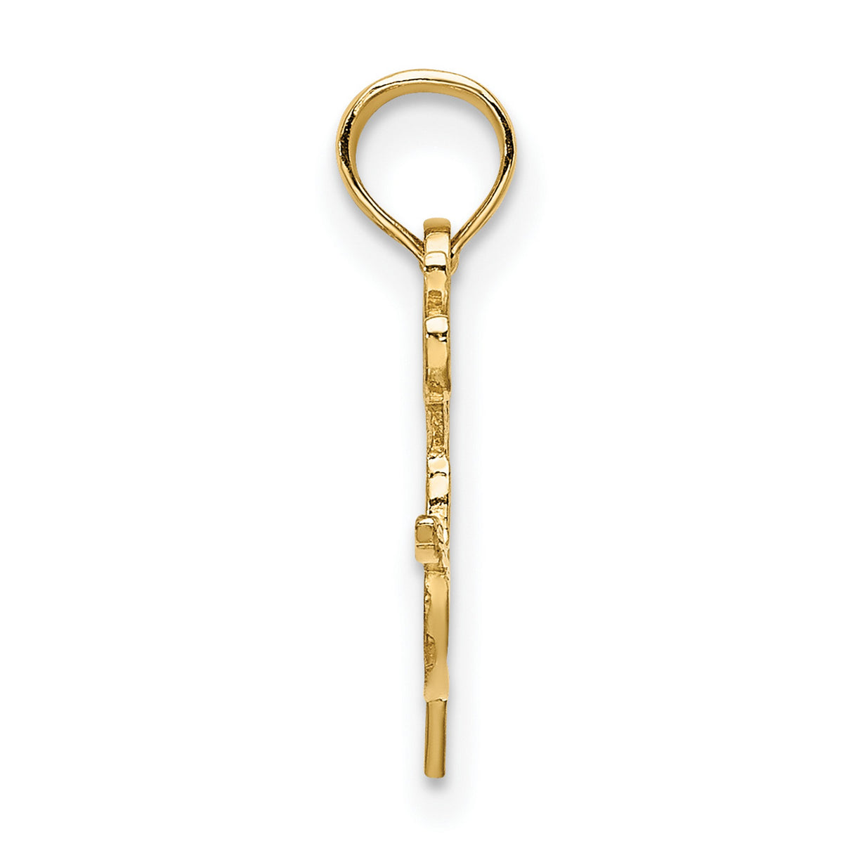 14k Yellow Gold Artist Palette Pendant with Paintbrush Design, Creative Art Charm