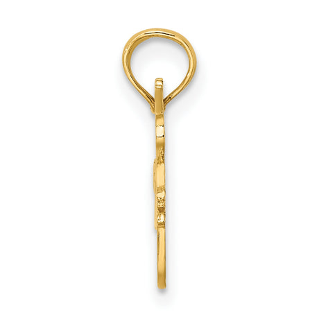 14k Yellow Gold Pendant, Dancer Silhouette I Love Dancing Charm, Ballet Jewelry for Women or Girls