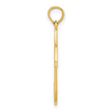 14k Yellow Gold Music Note Pendant with Intricate Scroll Detailing, Treble Clef Charm
