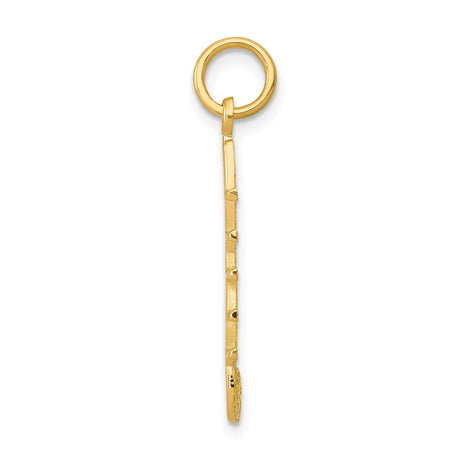 14k Yellow Gold Music Pendant with Treble Clef and Staff Design