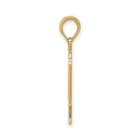 14k Yellow Gold Grand Piano Pendant with Musical Notes and Treble Clef Charm
