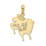 14k Yellow Gold Grand Piano Pendant with Musical Notes and Treble Clef Charm