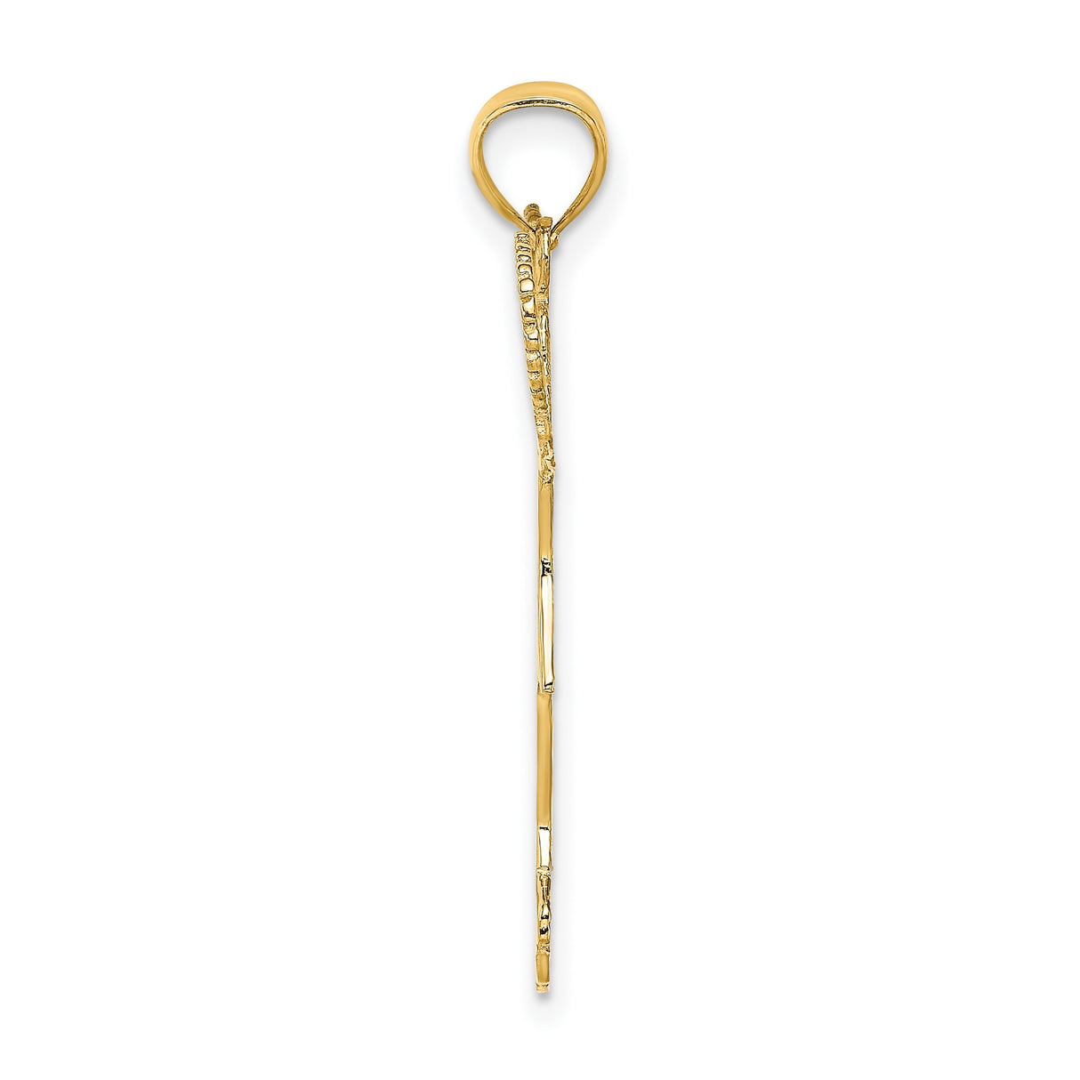 14k Yellow Gold Cheerleader Pendant with Pom-Poms, Sports Charm for Teens or Women