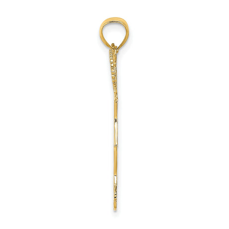 14k Yellow Gold Cheerleader Pendant with Pom-Poms, Sports Charm for Teens or Women