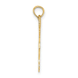 14k Yellow Gold Cheerleader Pendant with Pom-Poms and Cheer Uniform Theme