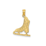 14k Yellow Gold Ice Skate Charm Pendant, Figure Skating Boot Design, Winter Sports Jewelry