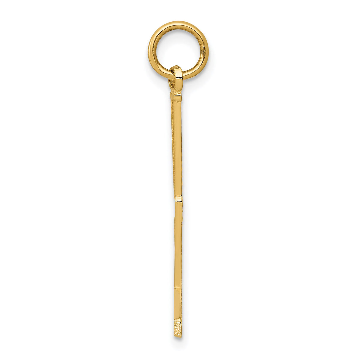 14k Yellow Gold Block Letter L Pendant, Textured Initial Charm, Unisex Jewelry