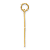 14k Yellow Gold Block Letter L Pendant, Textured Initial Charm, Unisex Jewelry