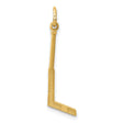 14k Yellow Gold Block Letter L Pendant, Textured Initial Charm, Unisex Jewelry