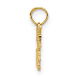 14k Yellow Gold Golf Pendant with Hole in One Club and Ball Design