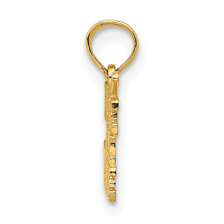14k Yellow Gold Golf Pendant with Hole in One Club and Ball Design