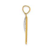 14k Yellow and Rhodium Gold Golf Club Pendant with Textured Ball and Tee Detailing