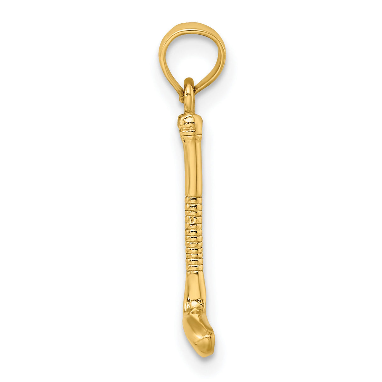 14k Yellow Gold Golf Club Pendant with Detailed Grip Design, Sport Theme Charm for Men or Women
