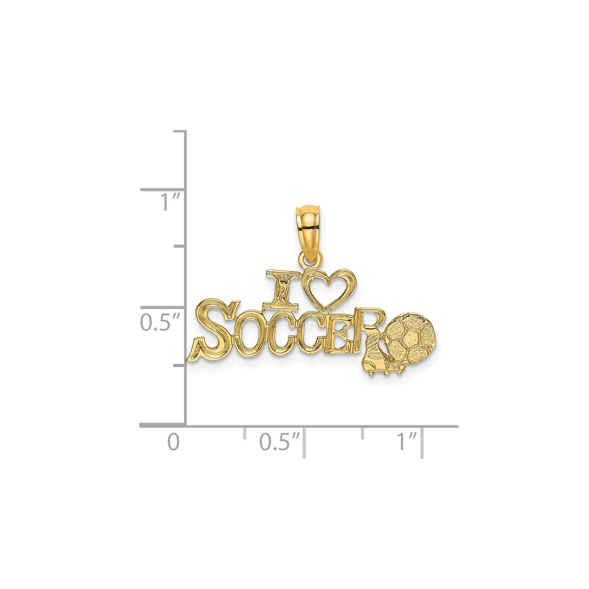 14k Yellow Gold Soccer Pendant with Heart, Ball and Cleat Design, Unisex Sports Charm