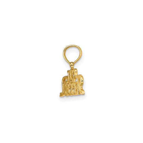 14k Yellow Gold Soccer Pendant with Heart and Ball Design, Unisex Sports Jewelry