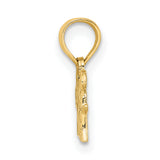 14k Yellow Gold Soccer Mom Pendant with Soccer Ball Design, Sports Charm for Women
