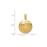 14k Yellow Gold Soccer Ball Pendant with Hexagon Panel Design, Unisex Sports Charm