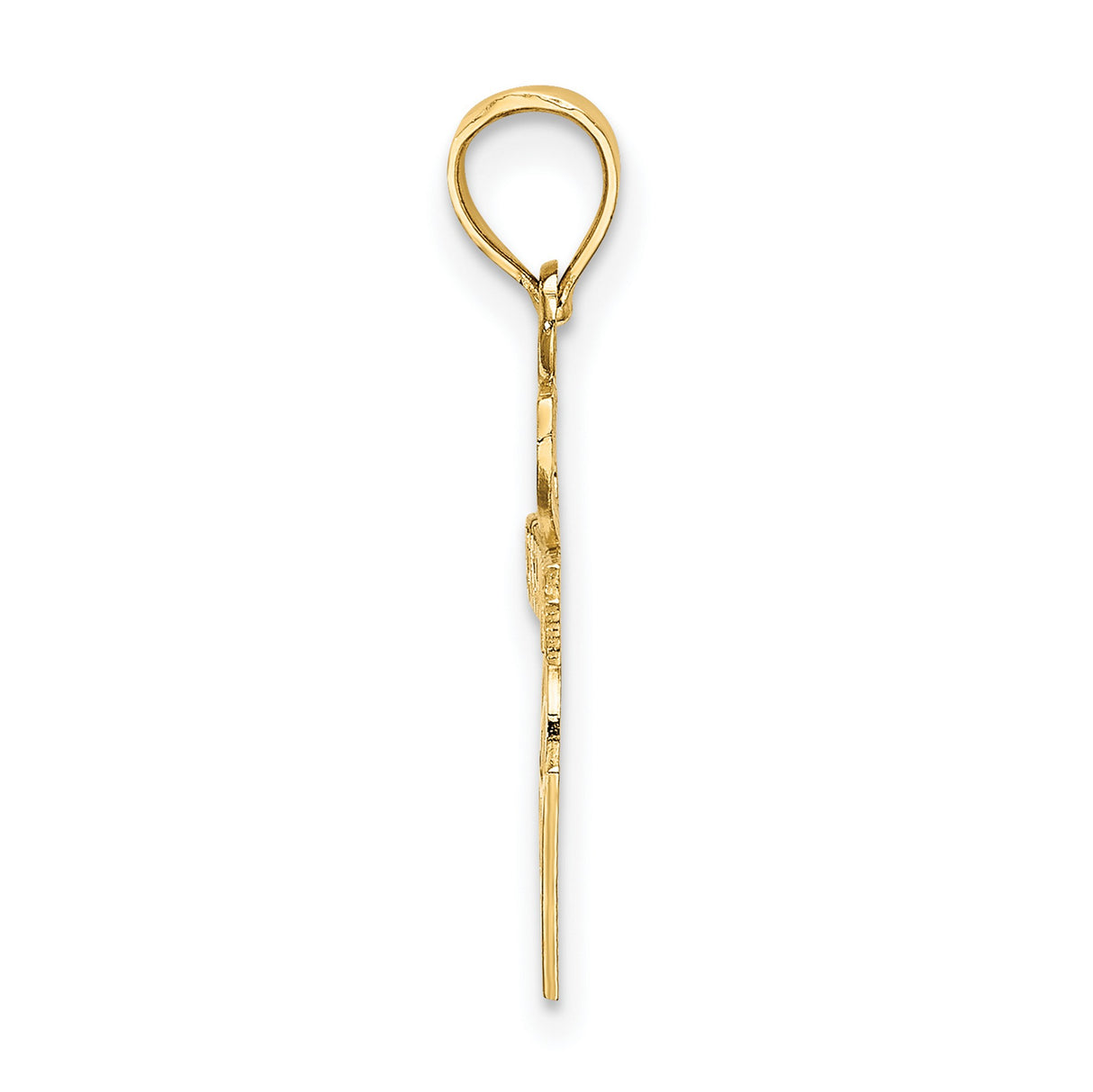 14k Yellow Gold Basketball Pendant with Heart and Hoop Design, Sports Charm for Men or Women