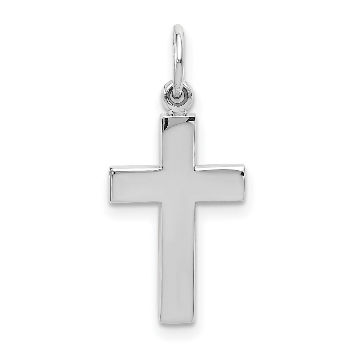 Latin Cross Charm Pendant in Real 14k White Gold