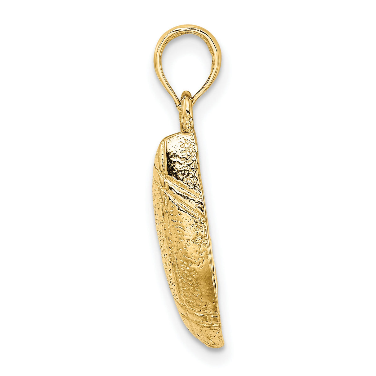 14k Yellow Gold Football Pendant, Textured American Football Charm, Bold Sports Design for Men or Unisex