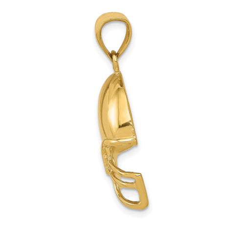 14k Yellow Gold Football Helmet Pendant, Sports Charm with High Polish Finish for Men or Unisex