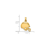 14k Yellow Gold Football Helmet Pendant, Detailed Sports Charm for Men or Women