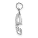 14k White Gold Football Helmet Pendant, Sports Charm for Men or Unisex Wear