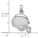 14k White Gold Football Helmet Pendant, Sports Charm for Men or Unisex Wear